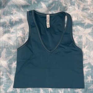 Athleta Blue Ribbed Top